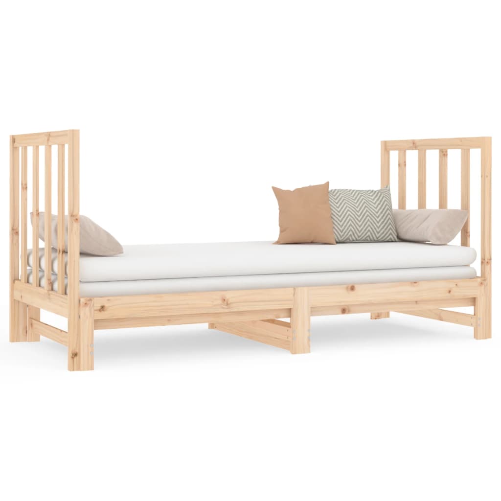 Slaapbank uitschuifbaar massief grenenhout 2x(90x190) cm Bedden & bedframes | Creëer jouw Trendy Thuis | Gratis bezorgd & Retour | Trendy.nl