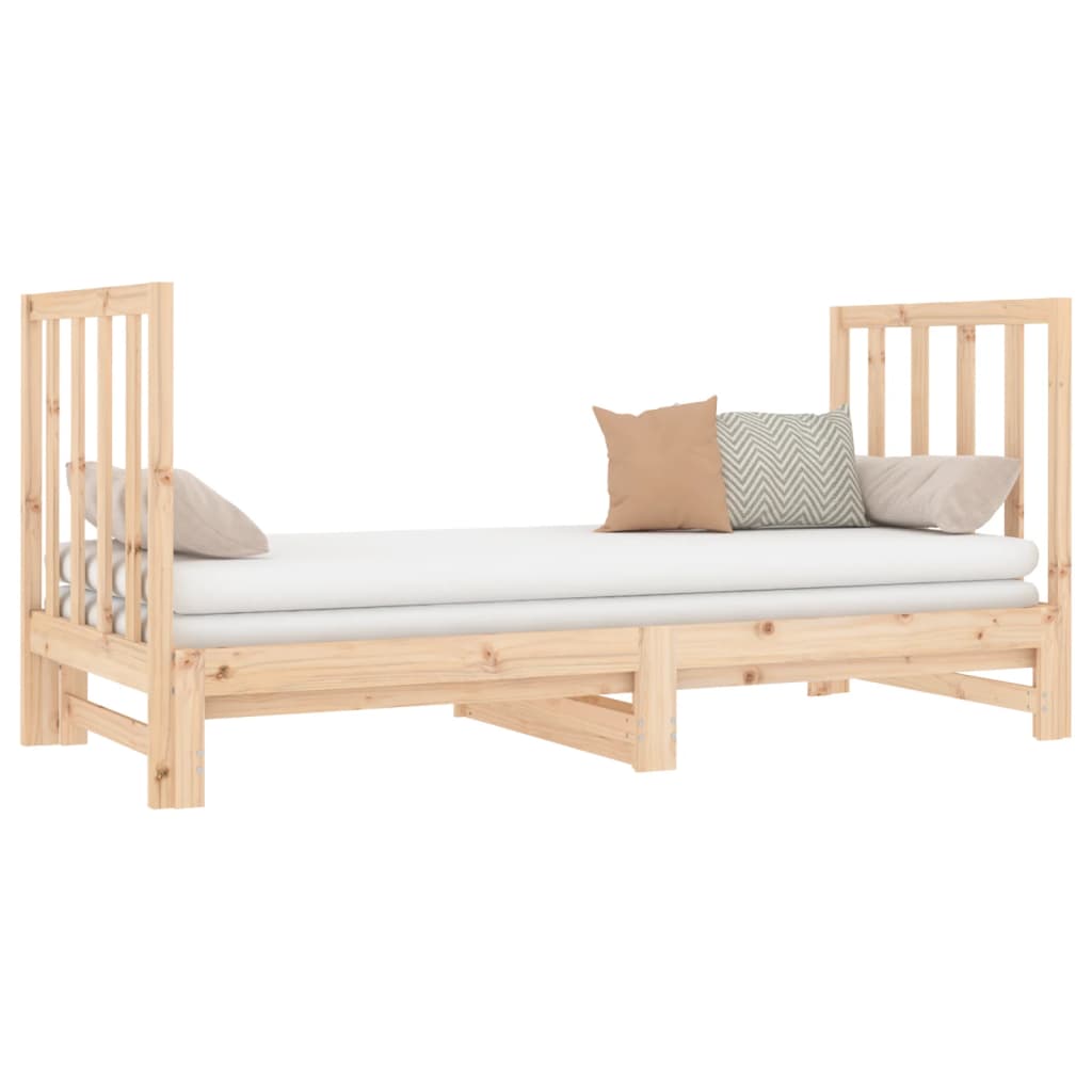 Slaapbank uitschuifbaar massief grenenhout 2x(90x190) cm Bedden & bedframes | Creëer jouw Trendy Thuis | Gratis bezorgd & Retour | Trendy.nl