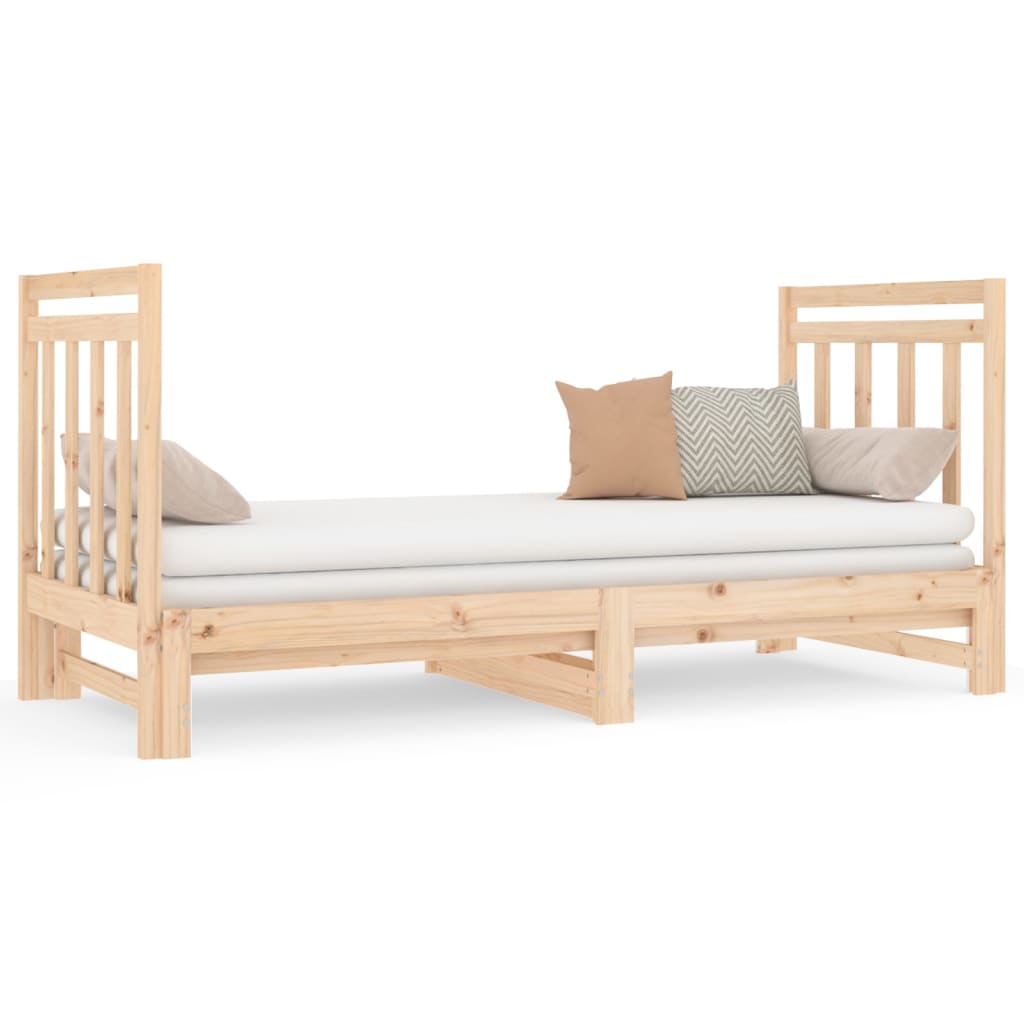 Slaapbank uitschuifbaar massief grenenhout 2x(90x190) cm Bedden & bedframes | Creëer jouw Trendy Thuis | Gratis bezorgd & Retour | Trendy.nl