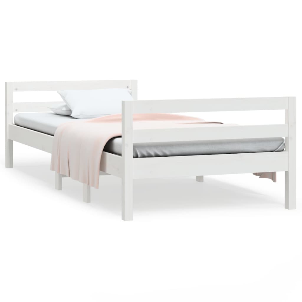 Bedframe massief grenenhout wit 80x200 cm Bedden & bedframes | Creëer jouw Trendy Thuis | Gratis bezorgd & Retour | Trendy.nl