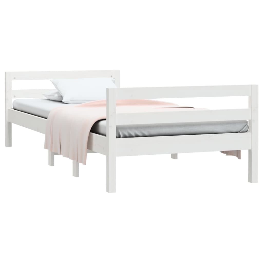 Bedframe massief grenenhout wit 80x200 cm Bedden & bedframes | Creëer jouw Trendy Thuis | Gratis bezorgd & Retour | Trendy.nl