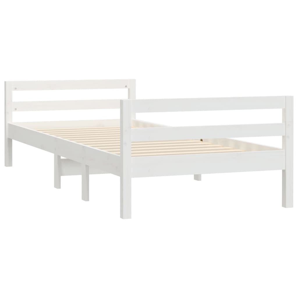 Bedframe massief grenenhout wit 80x200 cm Bedden & bedframes | Creëer jouw Trendy Thuis | Gratis bezorgd & Retour | Trendy.nl