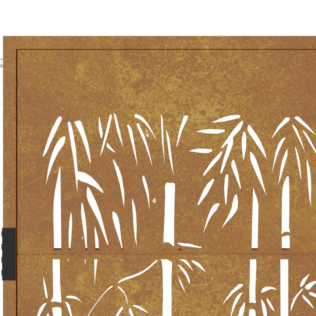 Poort met bamboe-ontwerp 105x80 cm cortenstaal