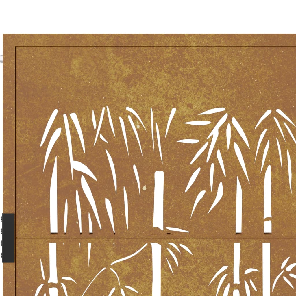 Poort met bamboe-ontwerp 105x105 cm cortenstaal