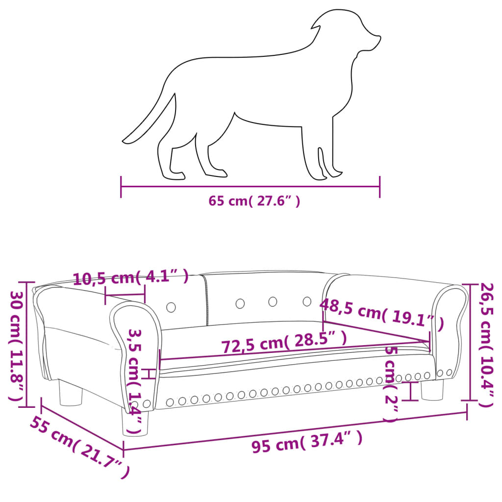 Hondenmand 95x55x30 cm fluweel lichtgrijs Hondenmanden & -kussens | Creëer jouw Trendy Thuis | Gratis bezorgd & Retour | Trendy.nl