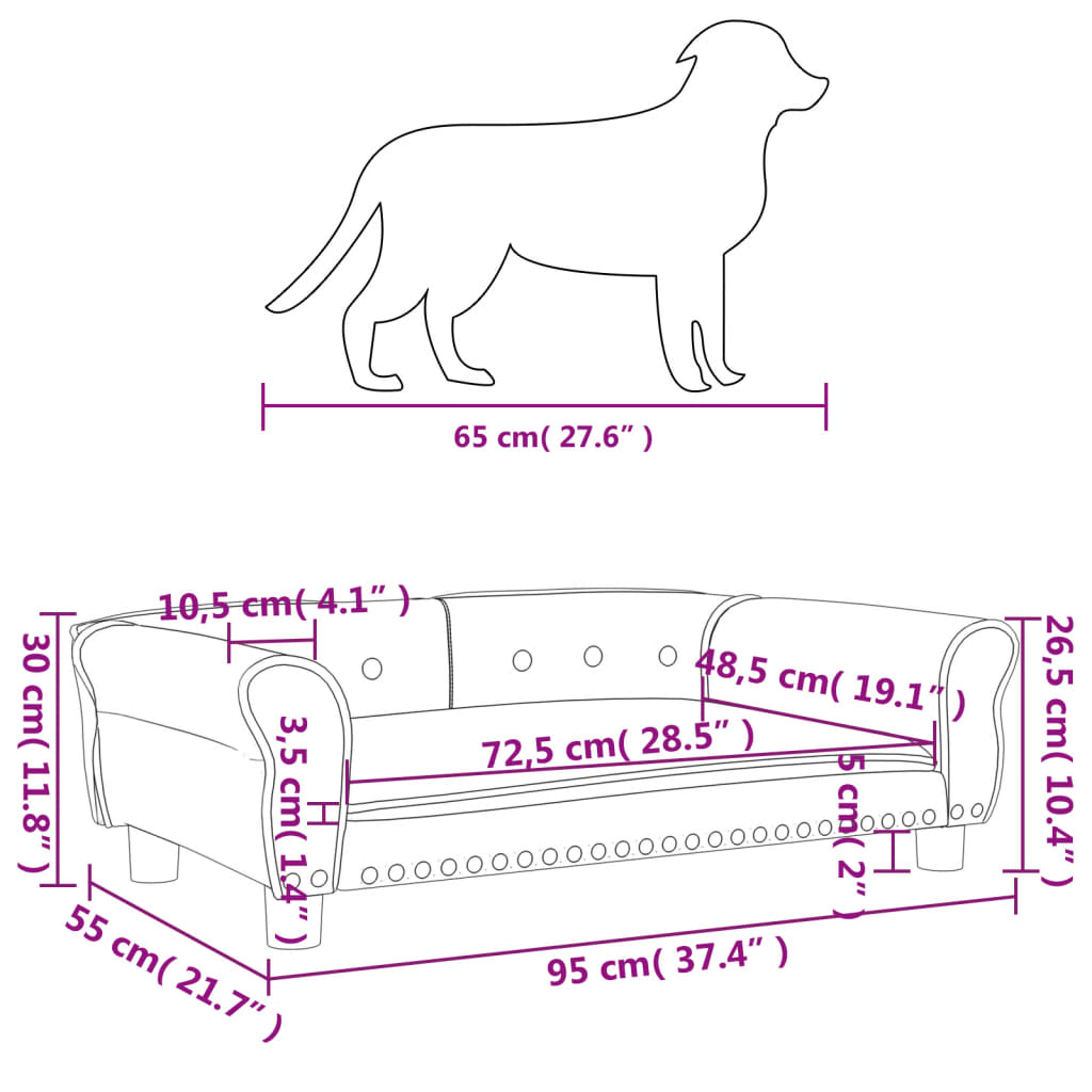 Hondenmand 95x55x30 cm fluweel zwart Hondenmanden & -kussens | Creëer jouw Trendy Thuis | Gratis bezorgd & Retour | Trendy.nl