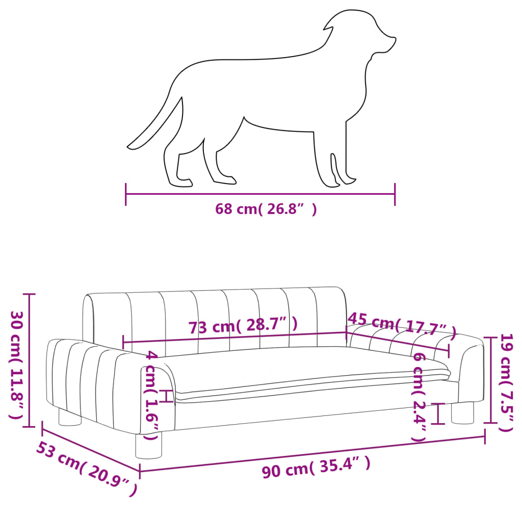 Hondenmand 90x53x30 cm stof lichtgrijs Hondenmanden & -kussens | Creëer jouw Trendy Thuis | Gratis bezorgd & Retour | Trendy.nl