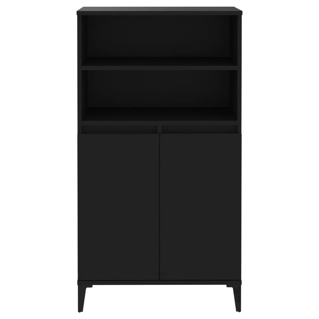 Hoge kast 60x36x110 cm bewerkt hout zwart Dressoirs & buffetkasten | Creëer jouw Trendy Thuis | Gratis bezorgd & Retour | Trendy.nl