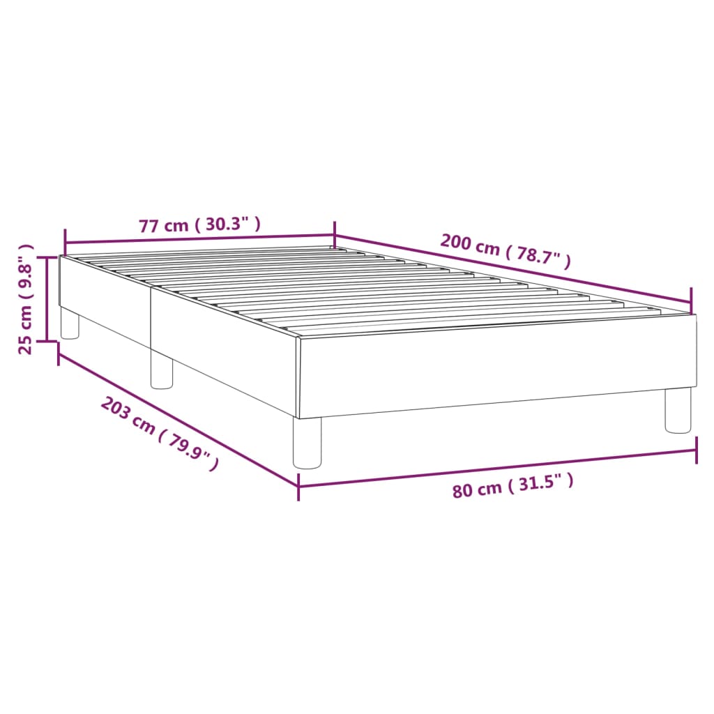 Bedframe zonder matras 80x200 cm stof taupe