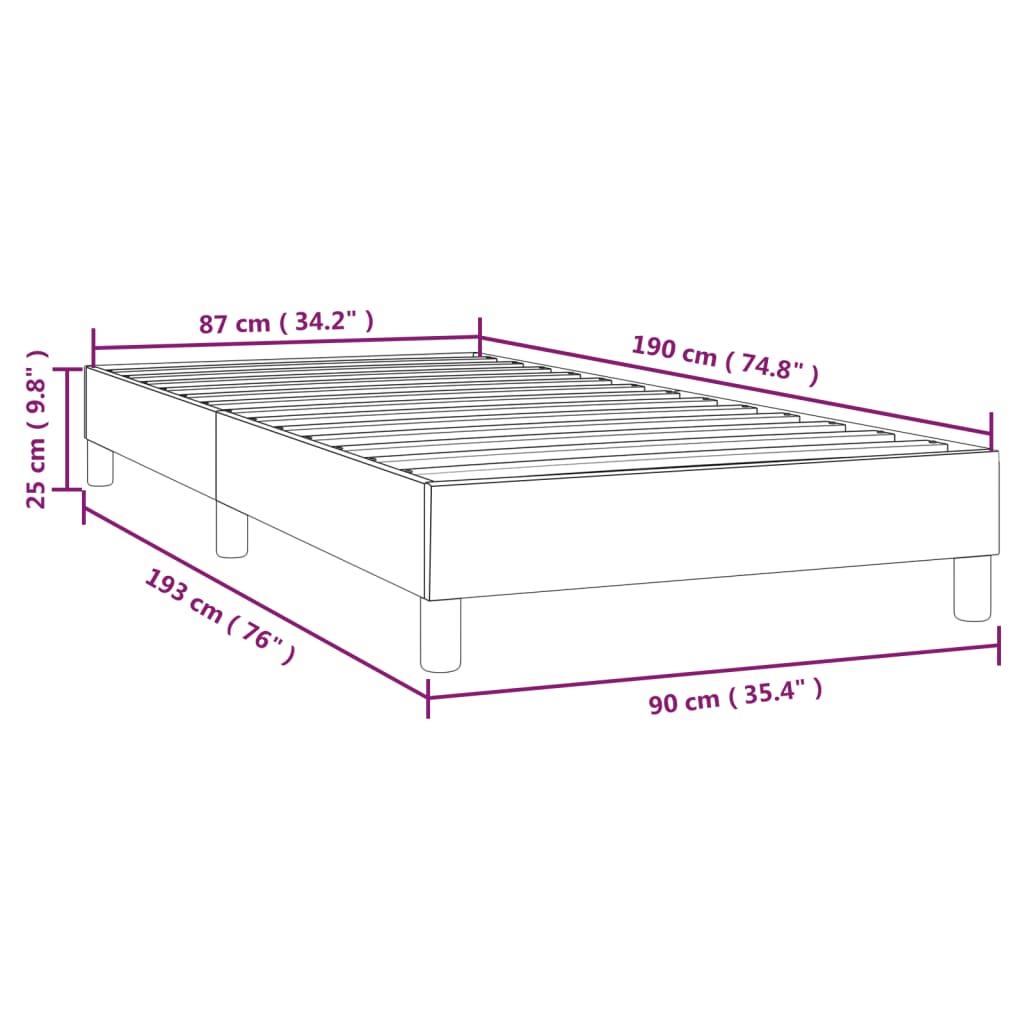 Bedframe stof donkerbruin 90x190 cm Bedden & bedframes | Creëer jouw Trendy Thuis | Gratis bezorgd & Retour | Trendy.nl