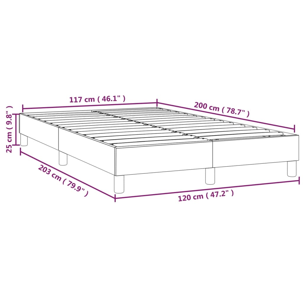 Bedframe zonder matras 120x200 cm stof donkerbruin