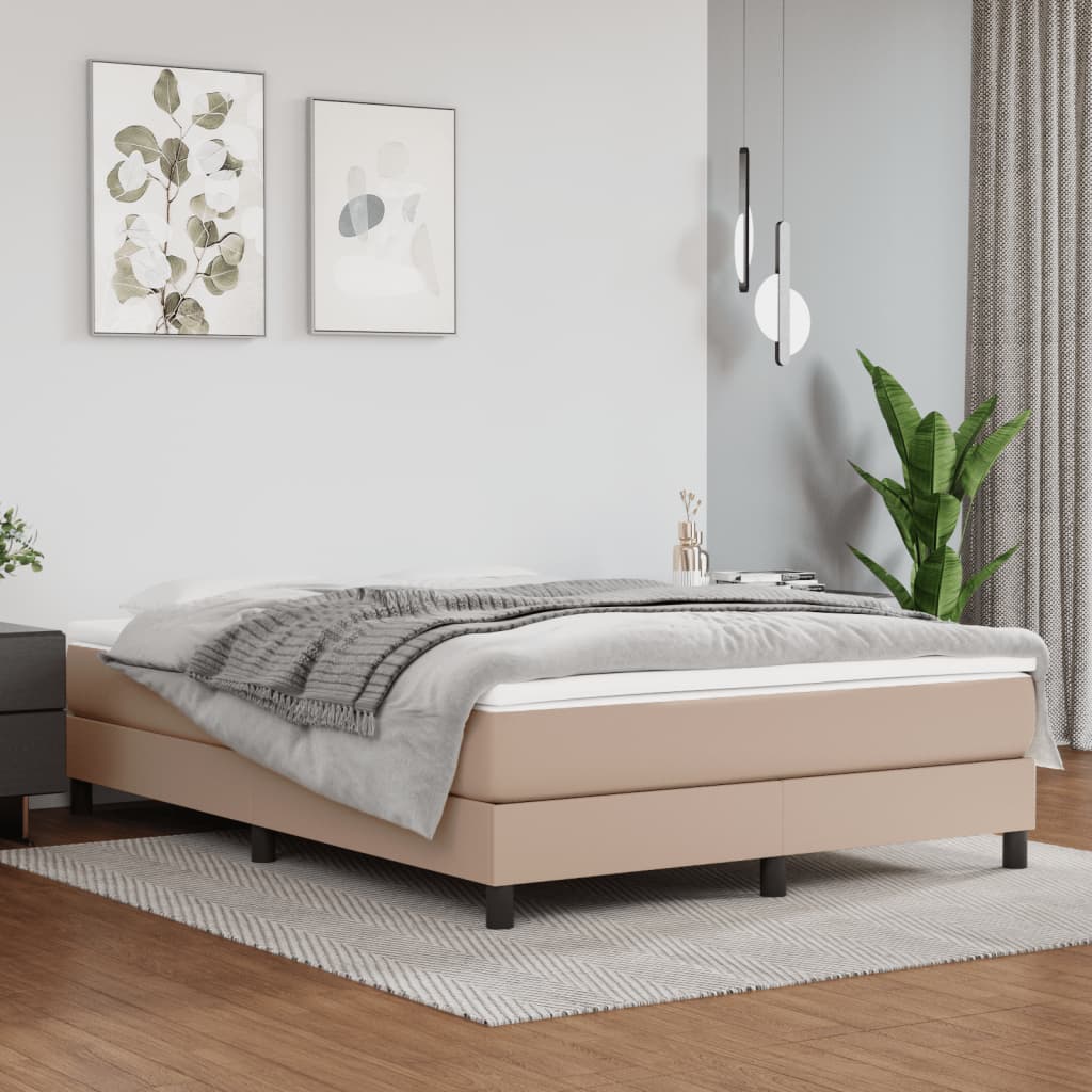 Bedframe kunstleer cappuccinokleurig 140x200 cm Bedden & bedframes | Creëer jouw Trendy Thuis | Gratis bezorgd & Retour | Trendy.nl