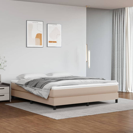 Bedframe kunstleer cappuccinokleurig 160x200 cm Bedden & bedframes | Creëer jouw Trendy Thuis | Gratis bezorgd & Retour | Trendy.nl