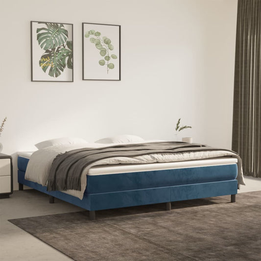 Bedframe fluweel donkerblauw 160x200 cm Bedden & bedframes | Creëer jouw Trendy Thuis | Gratis bezorgd & Retour | Trendy.nl