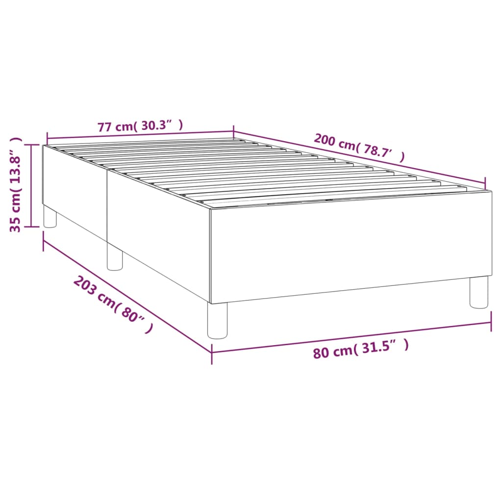 Bedframe stof groen 80x200 cm