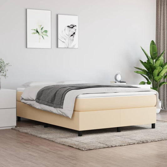 Bedframe stof crèmekleurig 140x190 cm Bedden & bedframes | Creëer jouw Trendy Thuis | Gratis bezorgd & Retour | Trendy.nl