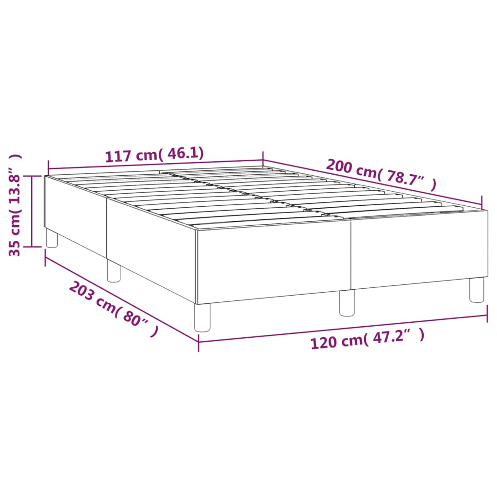 Bedframe zonder matras 120x200 cm stof groen