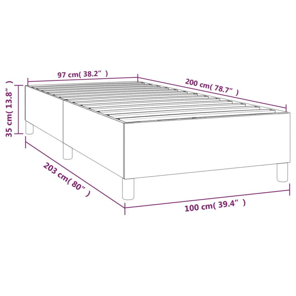 Bedframe kunstleer crèmekleurig 100x200 cm