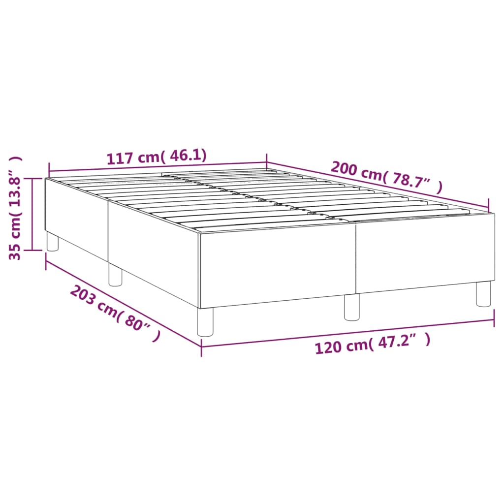 Boxspringframe kunstleer crèmekleurig 120x200 cm