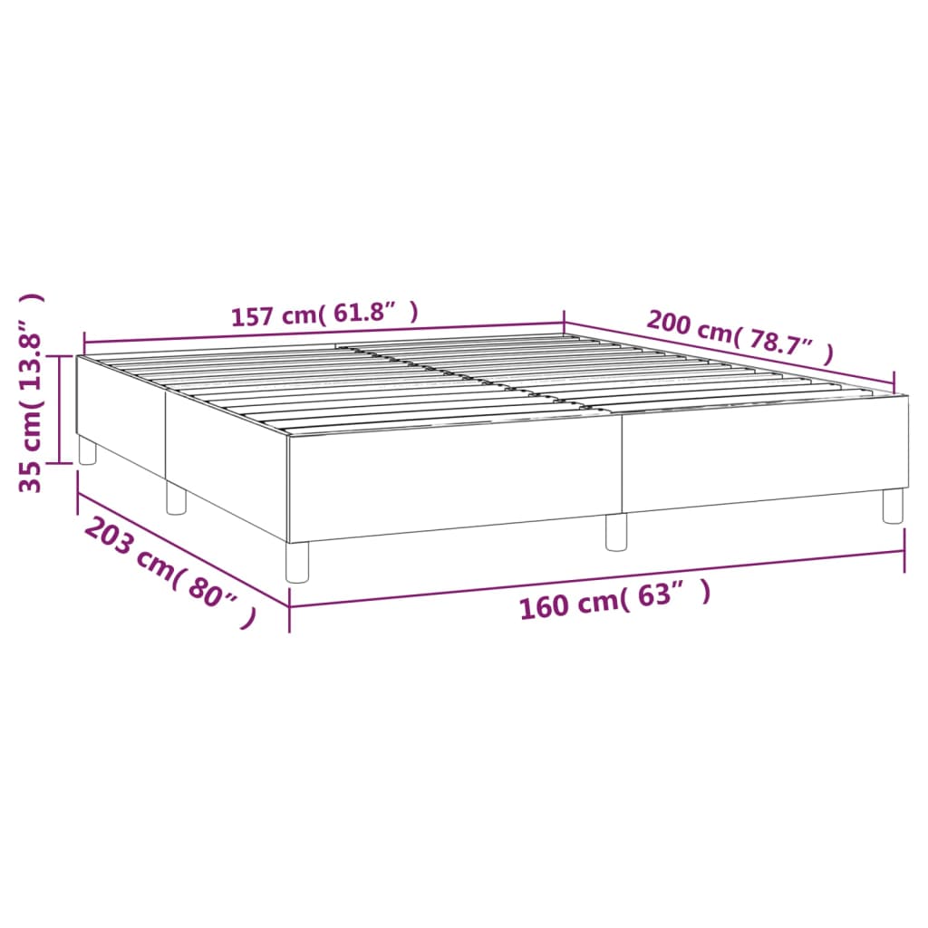 Bedframe kunstleer crèmekleurig 160x200 cm