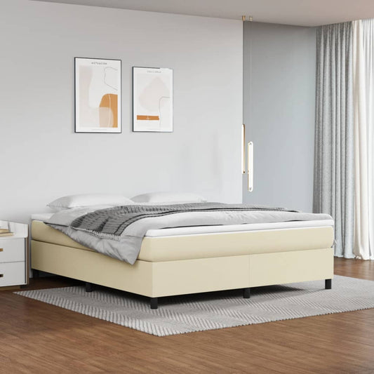 Bedframe kunstleer crèmekleurig 160x200 cm