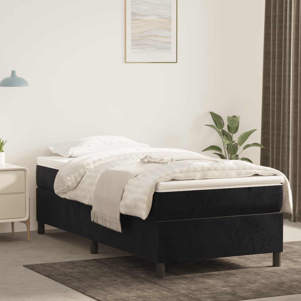 Bedframe fluweel zwart 90x190 cm Bedden & bedframes | Creëer jouw Trendy Thuis | Gratis bezorgd & Retour | Trendy.nl