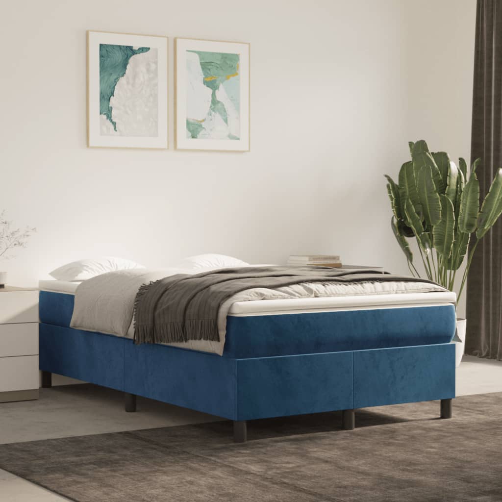 Bedframe fluweel donkerblauw 120x200 cm Bedden & bedframes | Creëer jouw Trendy Thuis | Gratis bezorgd & Retour | Trendy.nl