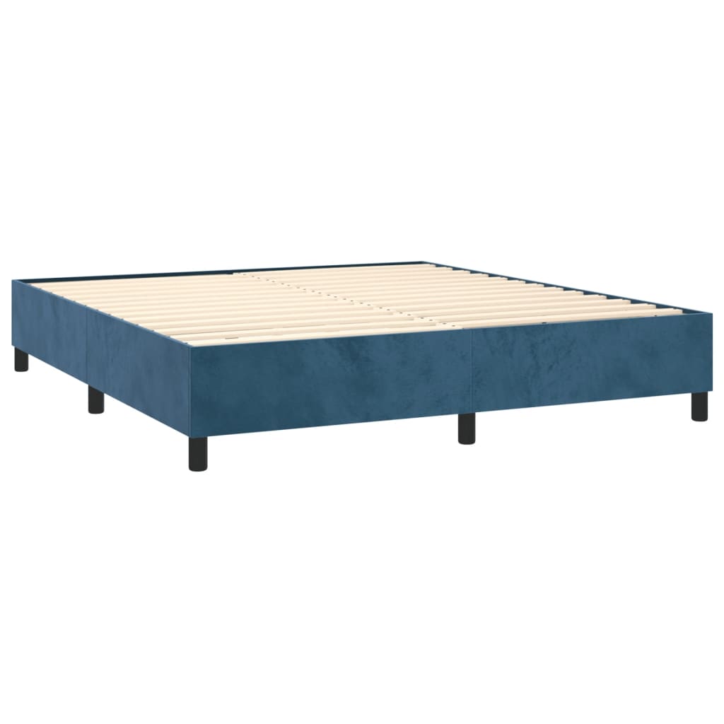 Bedframe fluweel donkerblauw 160x200 cm Bedden & bedframes | Creëer jouw Trendy Thuis | Gratis bezorgd & Retour | Trendy.nl