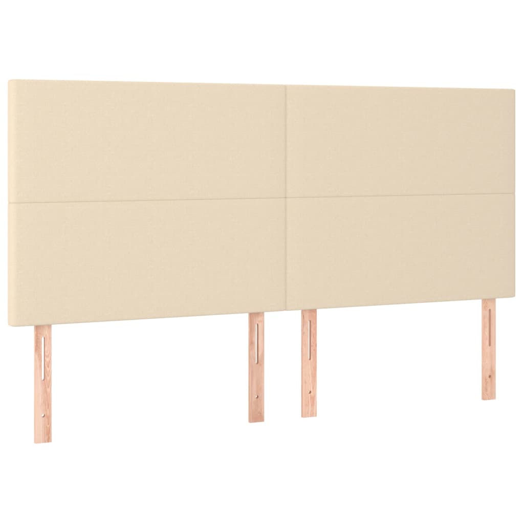 Hoofdborden 4 st 80x5x78/88 cm stof crèmekleurig Hoofdborden en voetborden | Creëer jouw Trendy Thuis | Gratis bezorgd & Retour | Trendy.nl