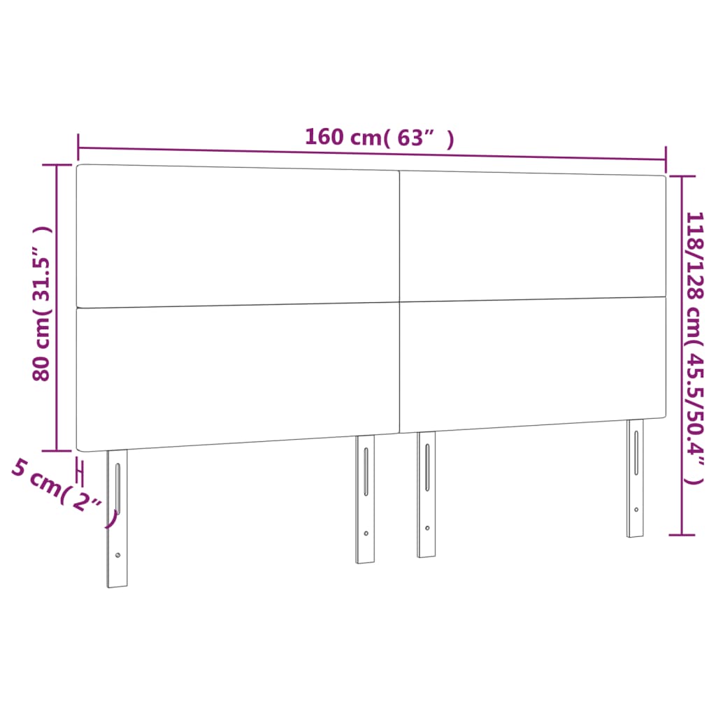 Hoofdborden 4 st 80x5x78/88 cm stof crèmekleurig Hoofdborden en voetborden | Creëer jouw Trendy Thuis | Gratis bezorgd & Retour | Trendy.nl