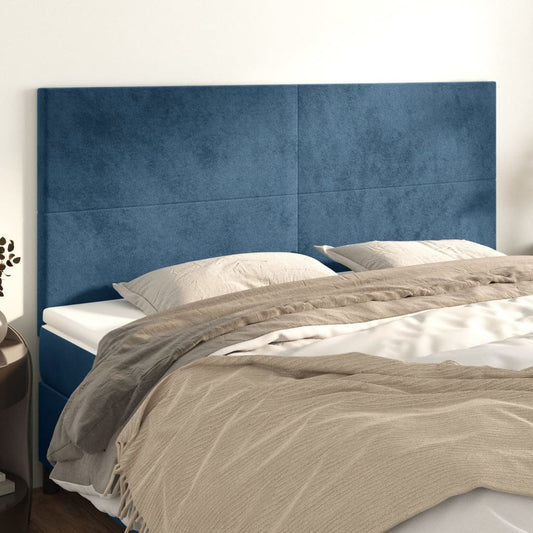 Hoofdborden 4 st 100x5x78/88 cm fluweel donkerblauw Hoofdborden en voetborden | Creëer jouw Trendy Thuis | Gratis bezorgd & Retour | Trendy.nl