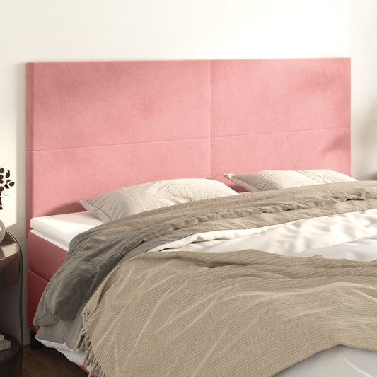 Hoofdborden 4 st 100x5x78/88 cm fluweel roze Hoofdborden en voetborden | Creëer jouw Trendy Thuis | Gratis bezorgd & Retour | Trendy.nl