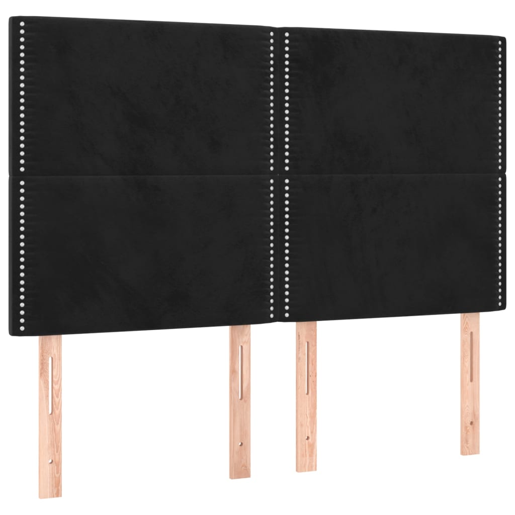 Hoofdborden 4 st 72x5x78/88 cm fluweel zwart Hoofdborden en voetborden | Creëer jouw Trendy Thuis | Gratis bezorgd & Retour | Trendy.nl