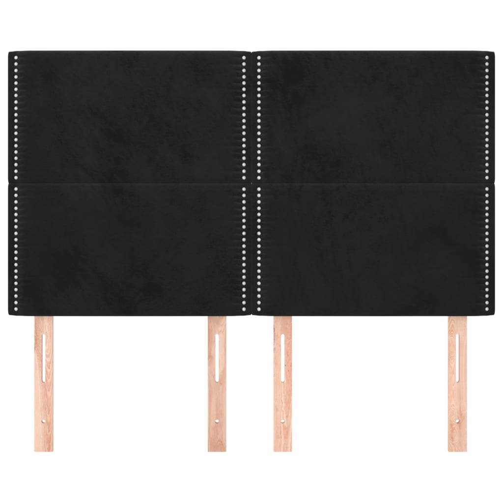 Hoofdborden 4 st 72x5x78/88 cm fluweel zwart Hoofdborden en voetborden | Creëer jouw Trendy Thuis | Gratis bezorgd & Retour | Trendy.nl