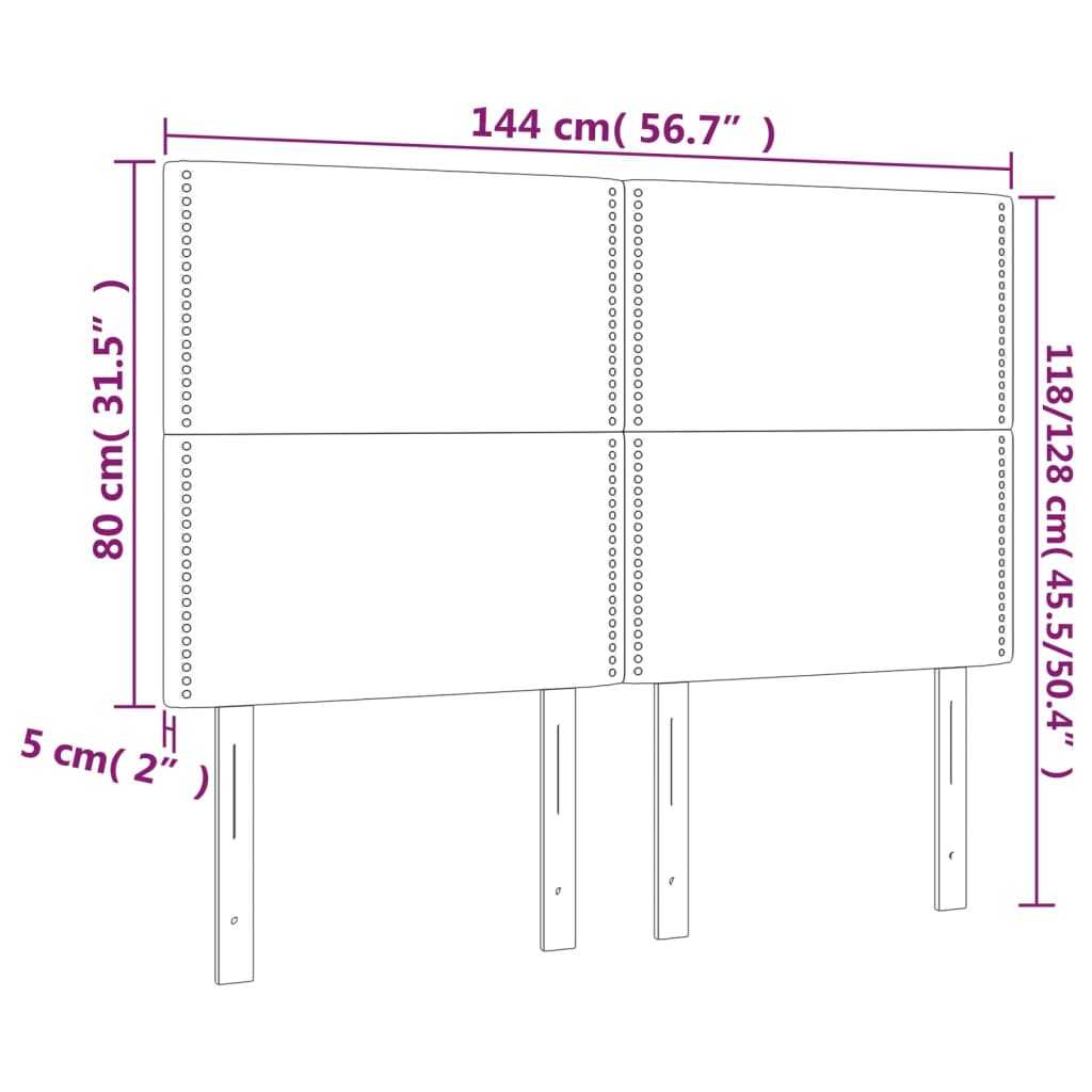 Hoofdborden 4 st 72x5x78/88 cm fluweel zwart Hoofdborden en voetborden | Creëer jouw Trendy Thuis | Gratis bezorgd & Retour | Trendy.nl