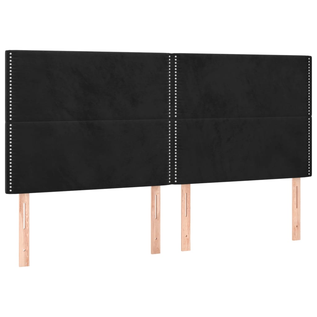 Hoofdborden 4 st 90x5x78/88 cm fluweel zwart Hoofdborden en voetborden | Creëer jouw Trendy Thuis | Gratis bezorgd & Retour | Trendy.nl