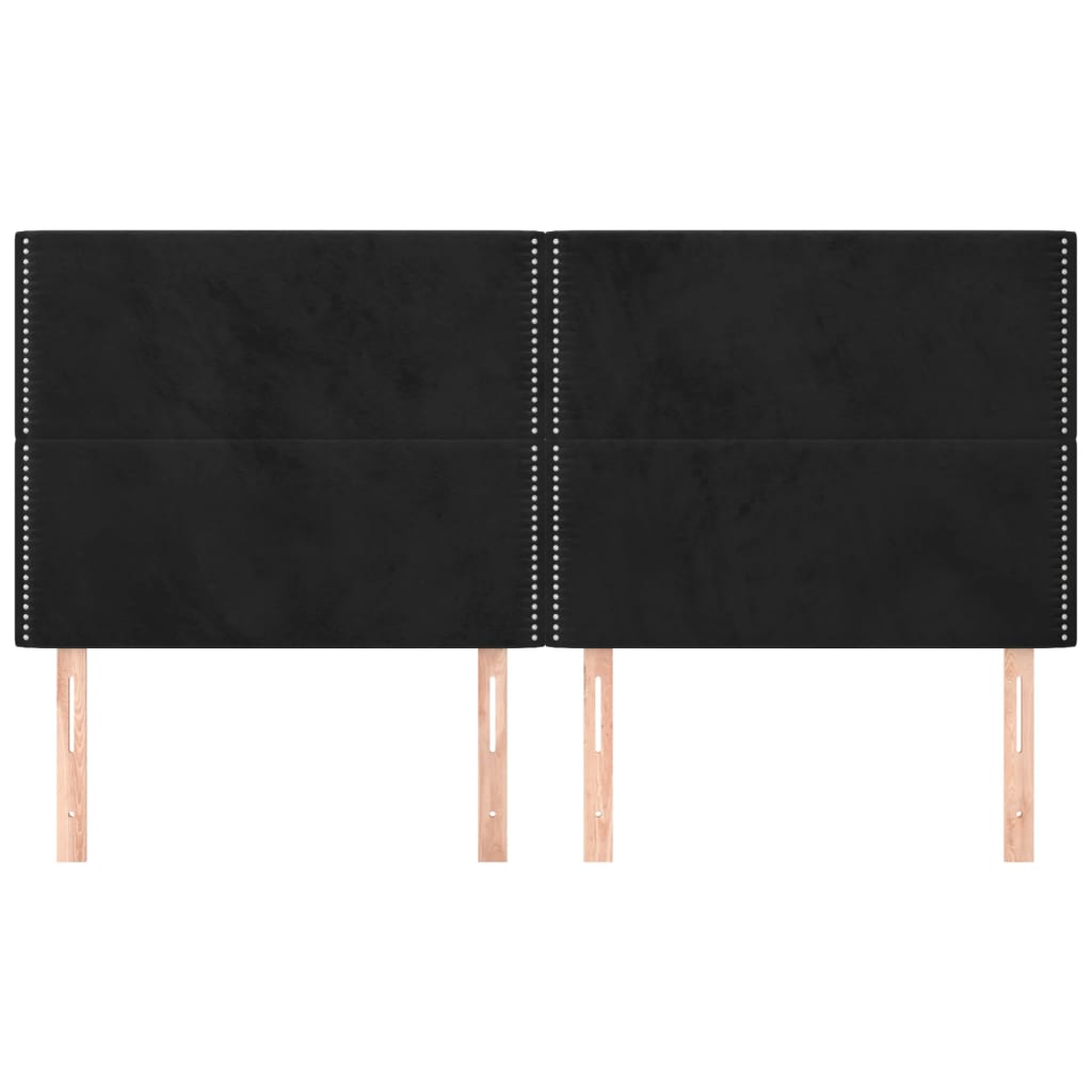 Hoofdborden 4 st 90x5x78/88 cm fluweel zwart Hoofdborden en voetborden | Creëer jouw Trendy Thuis | Gratis bezorgd & Retour | Trendy.nl