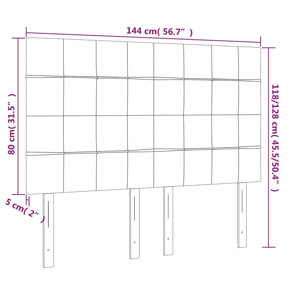 Hoofdborden 4 st 72x5x78/88 cm stof lichtgrijs Hoofdborden en voetborden | Creëer jouw Trendy Thuis | Gratis bezorgd & Retour | Trendy.nl