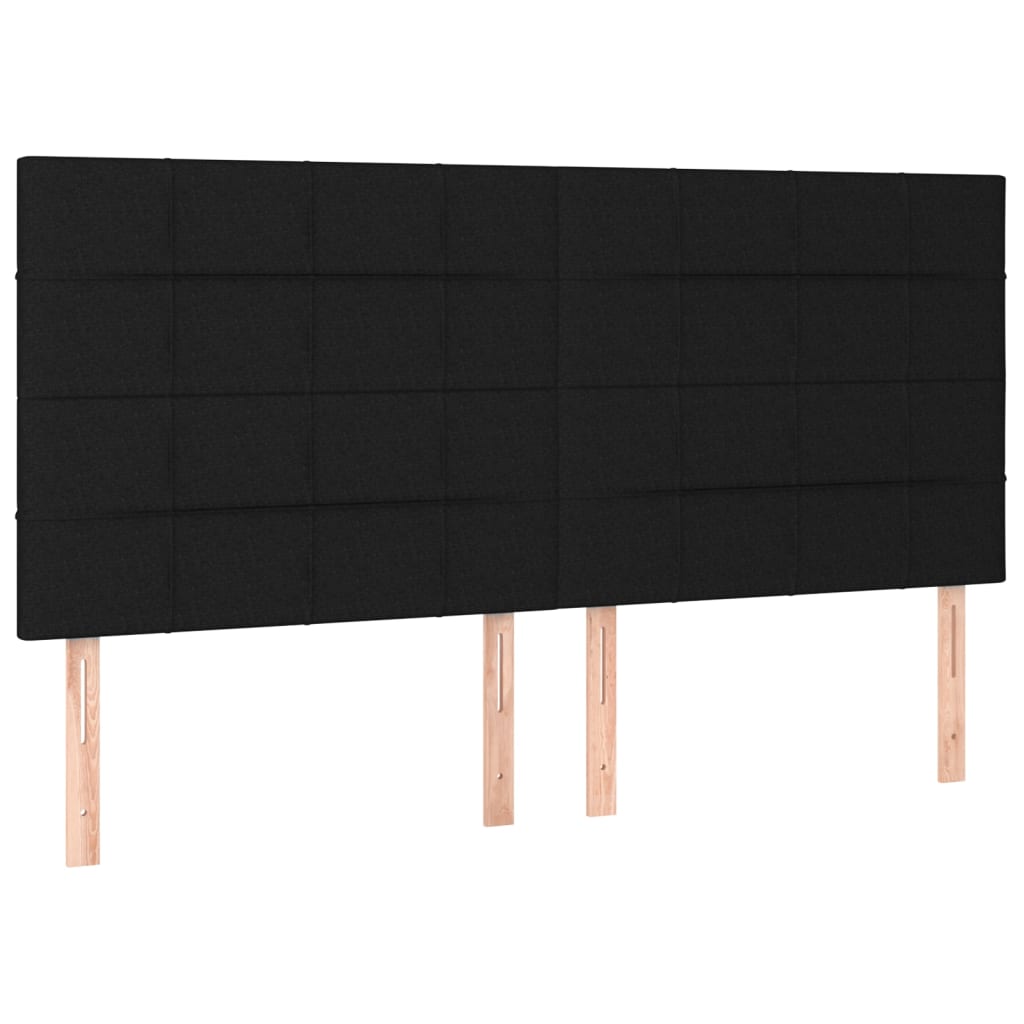 Hoofdborden 4 st 80x5x78/88 cm stof zwart Hoofdborden en voetborden | Creëer jouw Trendy Thuis | Gratis bezorgd & Retour | Trendy.nl