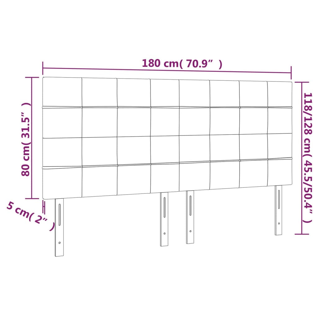 Hoofdborden 4 st 90x5x78/88 cm stof lichtgrijs Hoofdborden en voetborden | Creëer jouw Trendy Thuis | Gratis bezorgd & Retour | Trendy.nl