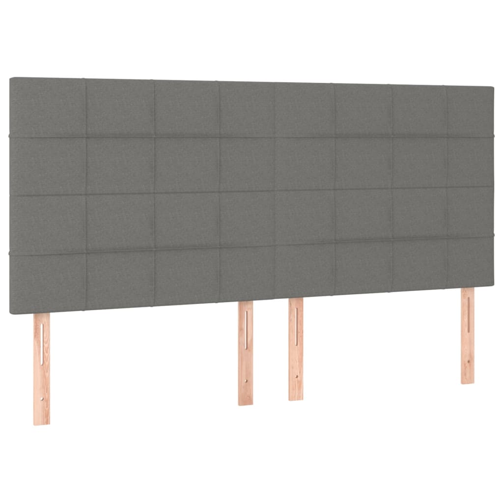 Hoofdborden 4 st 90x5x78/88 cm stof donkergrijs Hoofdborden en voetborden | Creëer jouw Trendy Thuis | Gratis bezorgd & Retour | Trendy.nl