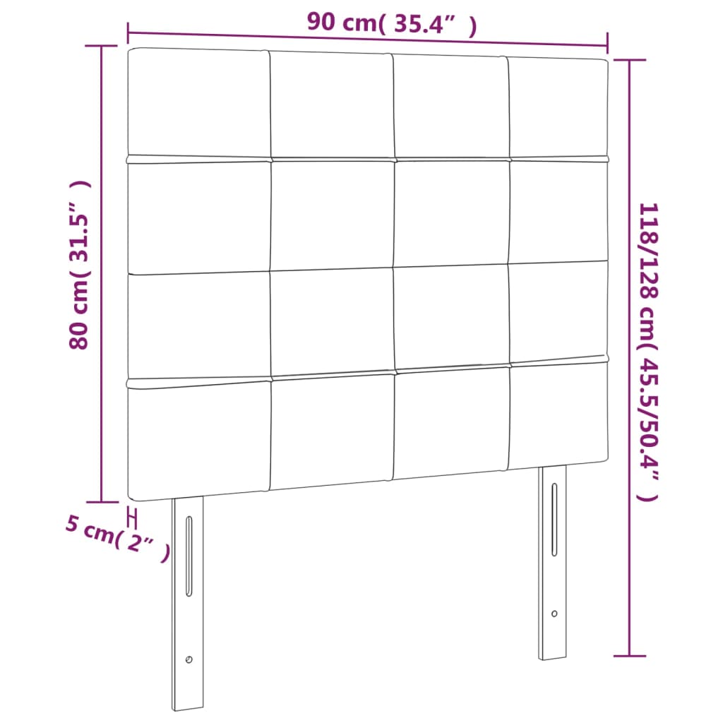 Hoofdborden 2 st 90x5x78/88 cm fluweel lichtgrijs Hoofdborden en voetborden | Creëer jouw Trendy Thuis | Gratis bezorgd & Retour | Trendy.nl