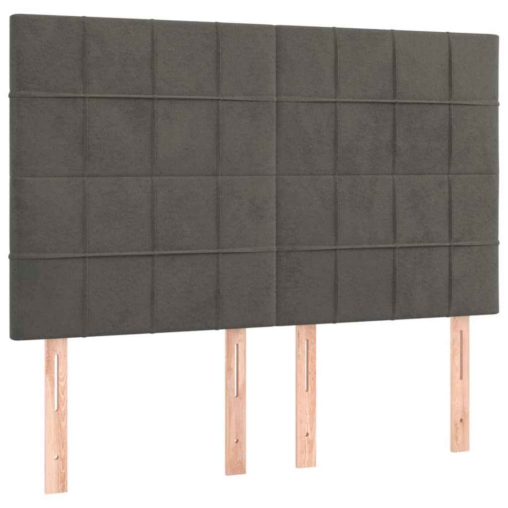 Hoofdborden 4 st 72x5x78/88 cm fluweel donkergrijs Hoofdborden en voetborden | Creëer jouw Trendy Thuis | Gratis bezorgd & Retour | Trendy.nl