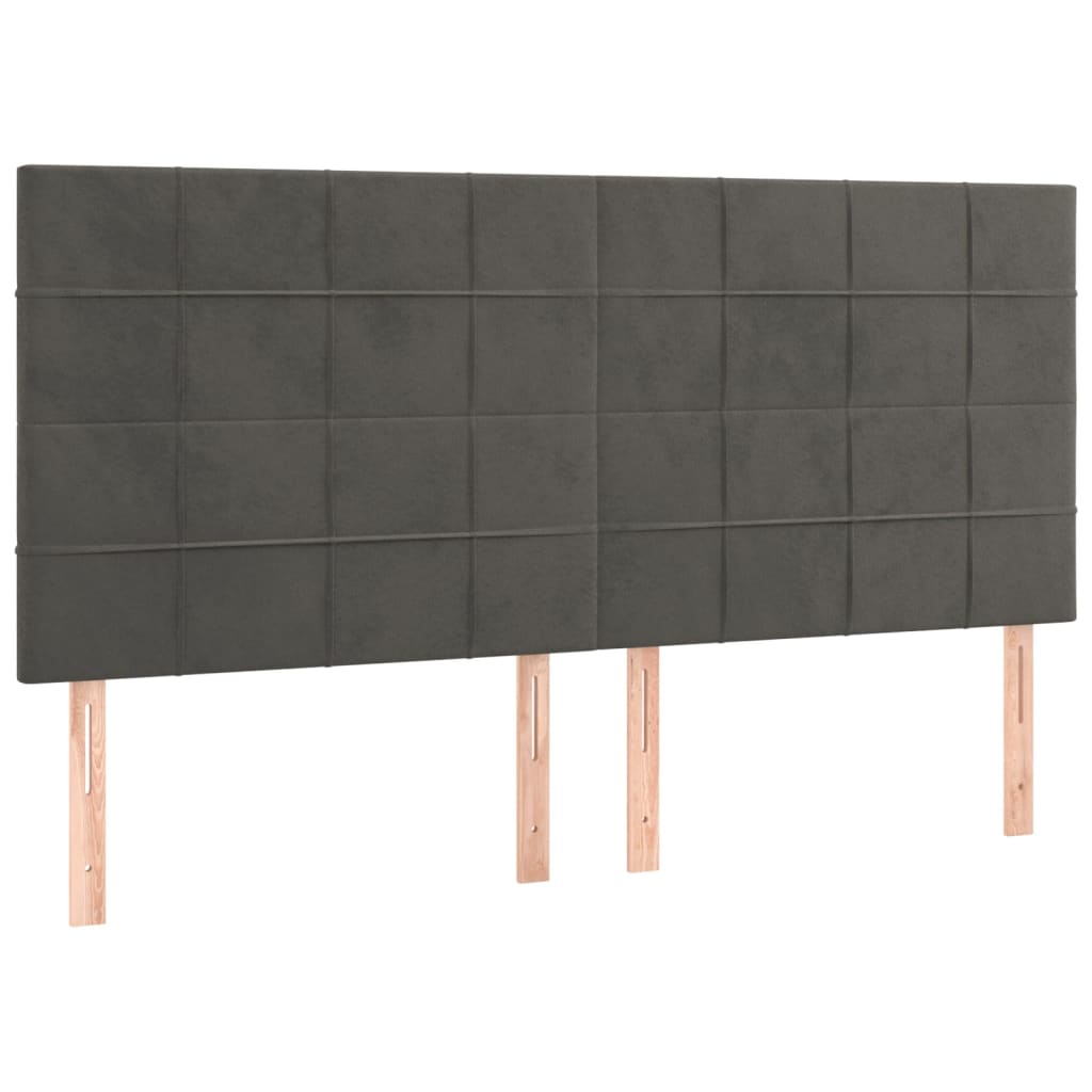 Hoofdborden 4 st 80x5x78/88 cm fluweel donkergrijs Hoofdborden en voetborden | Creëer jouw Trendy Thuis | Gratis bezorgd & Retour | Trendy.nl