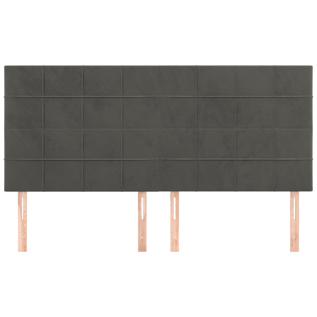 Hoofdborden 4 st 80x5x78/88 cm fluweel donkergrijs Hoofdborden en voetborden | Creëer jouw Trendy Thuis | Gratis bezorgd & Retour | Trendy.nl