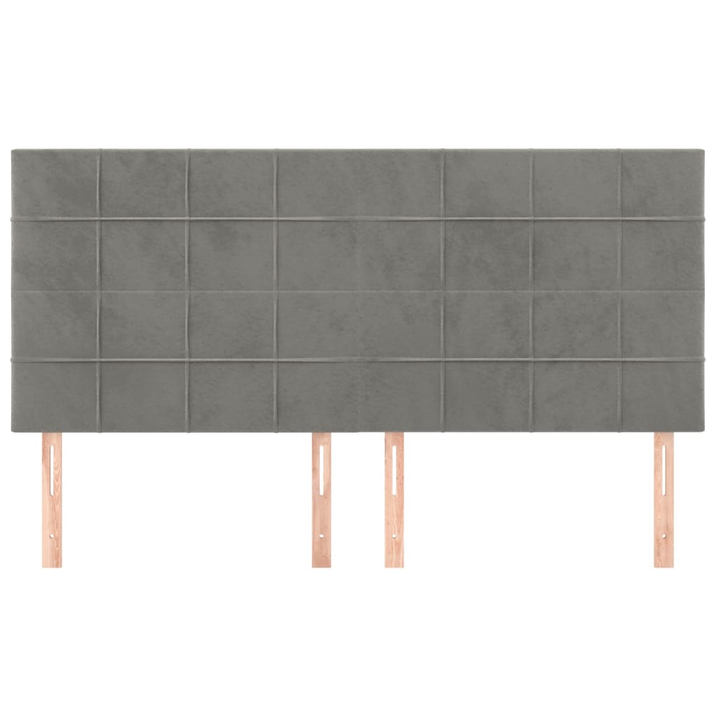 Hoofdborden 4 st 90x5x78/88 cm fluweel lichtgrijs Hoofdborden en voetborden | Creëer jouw Trendy Thuis | Gratis bezorgd & Retour | Trendy.nl