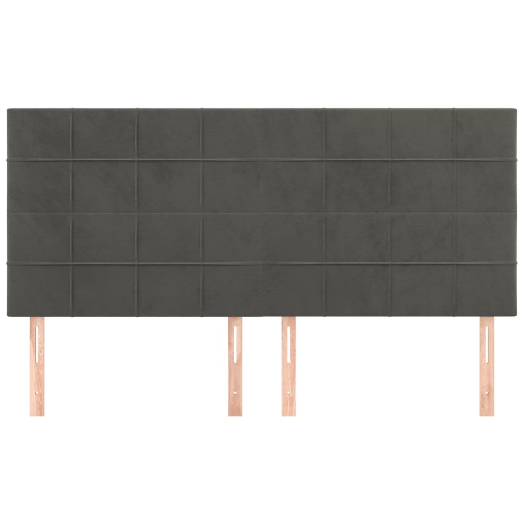 Hoofdborden 4 st 90x5x78/88 cm fluweel donkergrijs Hoofdborden en voetborden | Creëer jouw Trendy Thuis | Gratis bezorgd & Retour | Trendy.nl