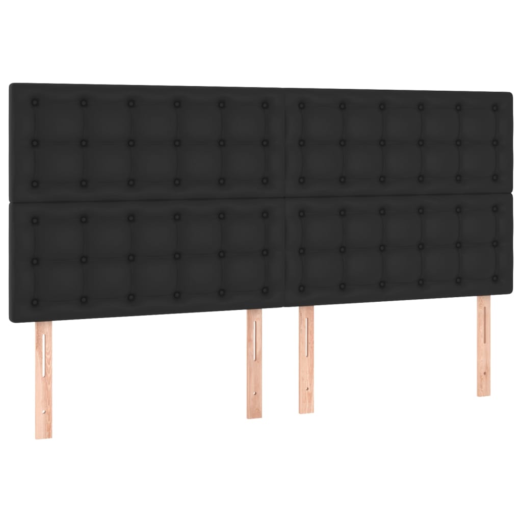 Hoofdborden 4 st 90x5x78/88 cm kunstleer zwart Hoofdborden en voetborden | Creëer jouw Trendy Thuis | Gratis bezorgd & Retour | Trendy.nl