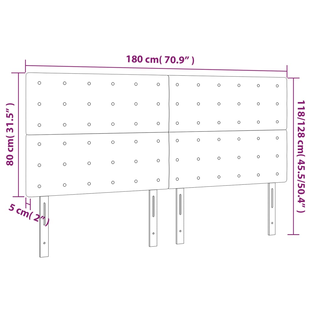 Hoofdborden 4 st 90x5x78/88 cm kunstleer wit Hoofdborden en voetborden | Creëer jouw Trendy Thuis | Gratis bezorgd & Retour | Trendy.nl