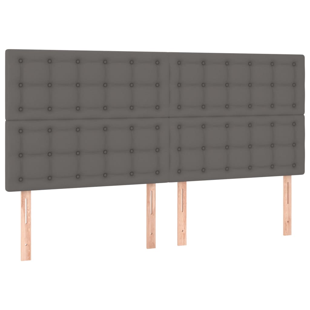 Hoofdborden 4 st 90x5x78/88 cm kunstleer grijs Hoofdborden en voetborden | Creëer jouw Trendy Thuis | Gratis bezorgd & Retour | Trendy.nl